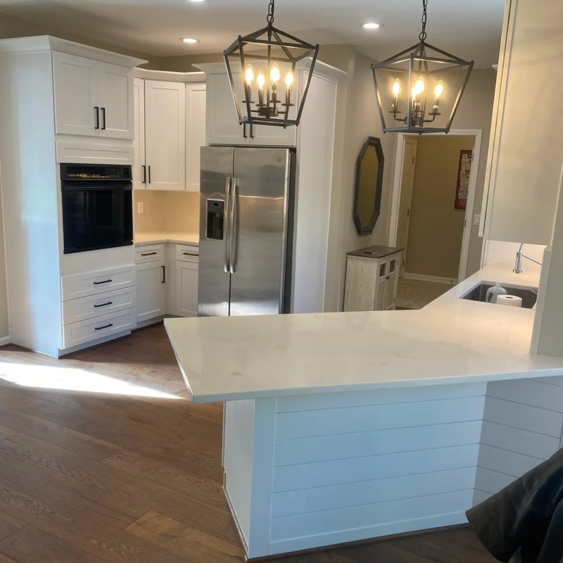 Kitchen remodel with dark wood cabinets in Alpharetta GA