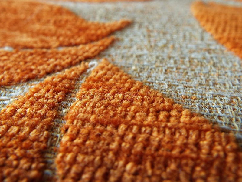 Textured orange carpet