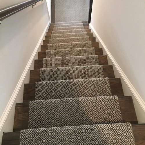 Carpeting on stairs by Bridgeport Carpet, Hardwood and Tile in GA