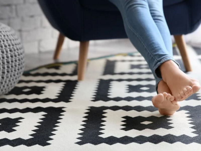 Black and White southern style patterned carpet