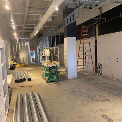 Commercial space remodeling in progress by Bridgeport Carpets in Georgia