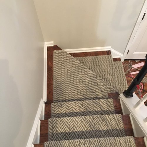 Carpeting on stairs by Bridgeport Carpet, Hardwood and Tile in GA