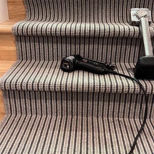 Carpeted Stairs by Bridgeport Carpet, Hardwood and Tile