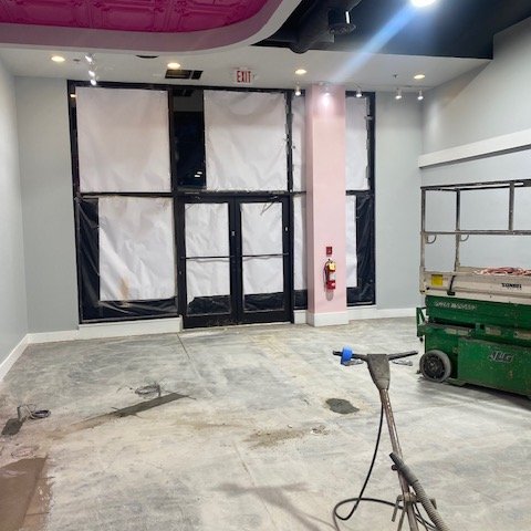 Commercial space remodeling in progress by Bridgeport Carpets in Georgia