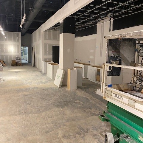 Commercial space remodeling in progress by Bridgeport Carpets in Georgia